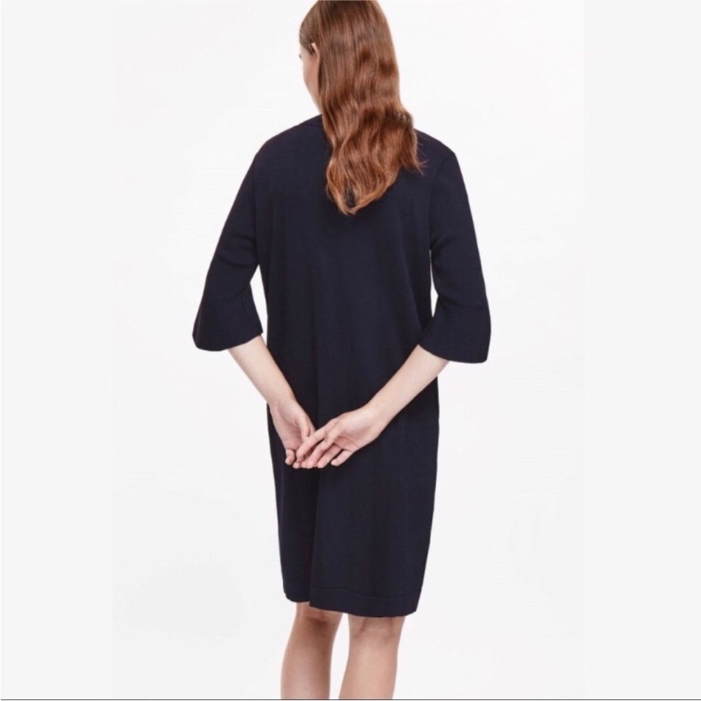 COS Flared Sleeve Knit Dress Black Size Large - Picture 11 of 11